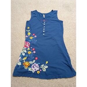 Johnny Was JWLA Tunic Top Embroidered Flowers Women's Medium Festival Colorful